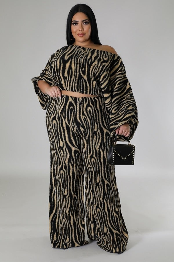 The Endless time Plus Size Pants Set